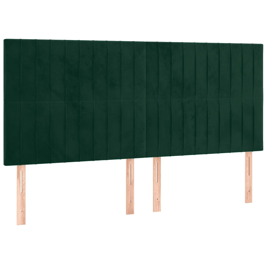 Testiera | Testata a LED Verde Scuro 180x5x118/128cm in Velluto