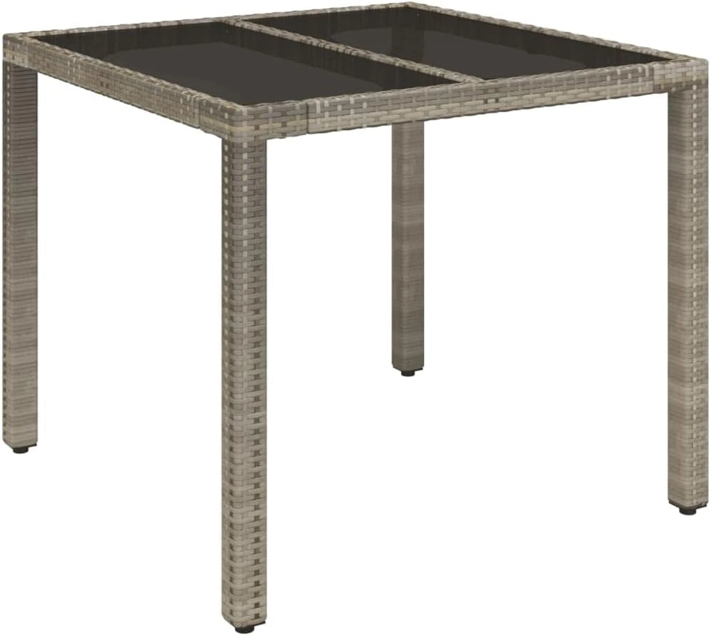 3213076 - Set da pranzo da giardino in rattan sintetico grigio, set tavolo e sedie da giardino, tavolo da terrazza e sedie, set da giardino, mobili da giardino