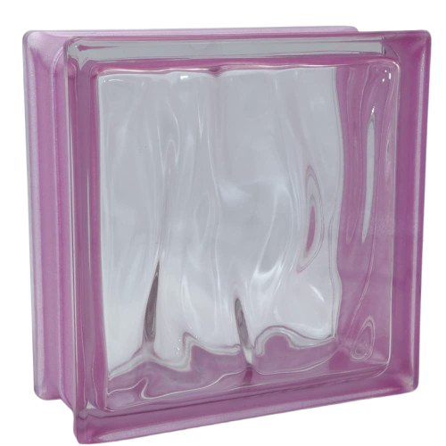 VETRO MATTONE ONDULATO 19 X 19  Rosa     MADE IN ITALY