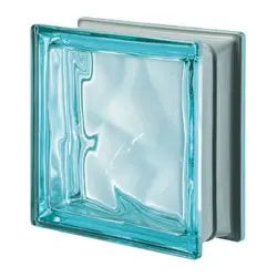 VETRO MATTONE ONDULATO 19 X 19  Acquamarina     MADE IN ITALY