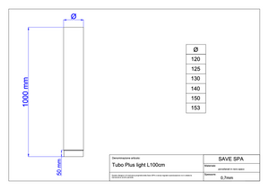 TUBO PER STUFA A LEGNA 'PLUS LIGHT' Ø 130x1000 mm - SAVE