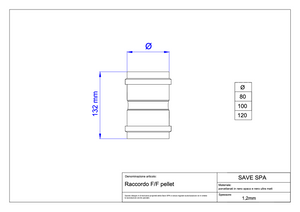 RACCORDO PER TUBO PELLET 'LIGHT' Ø 80 mm - Innesto F/F - SAVE