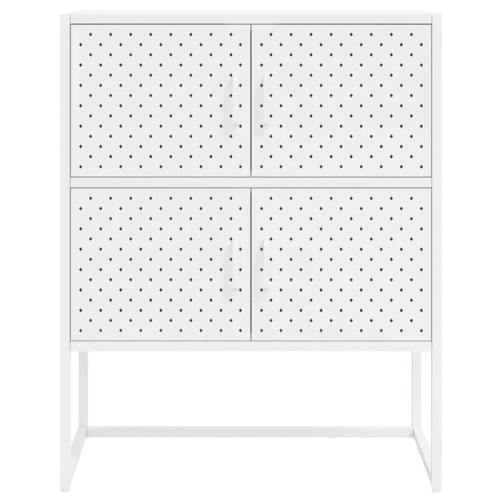 Credenza Alta Bianca 80x35x100 cm in Acciaio 335881