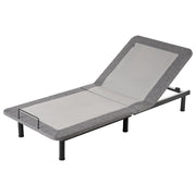 Base letto elettrica regolabile in poliestere grigio 80 x 200 cm con gambe in metallo