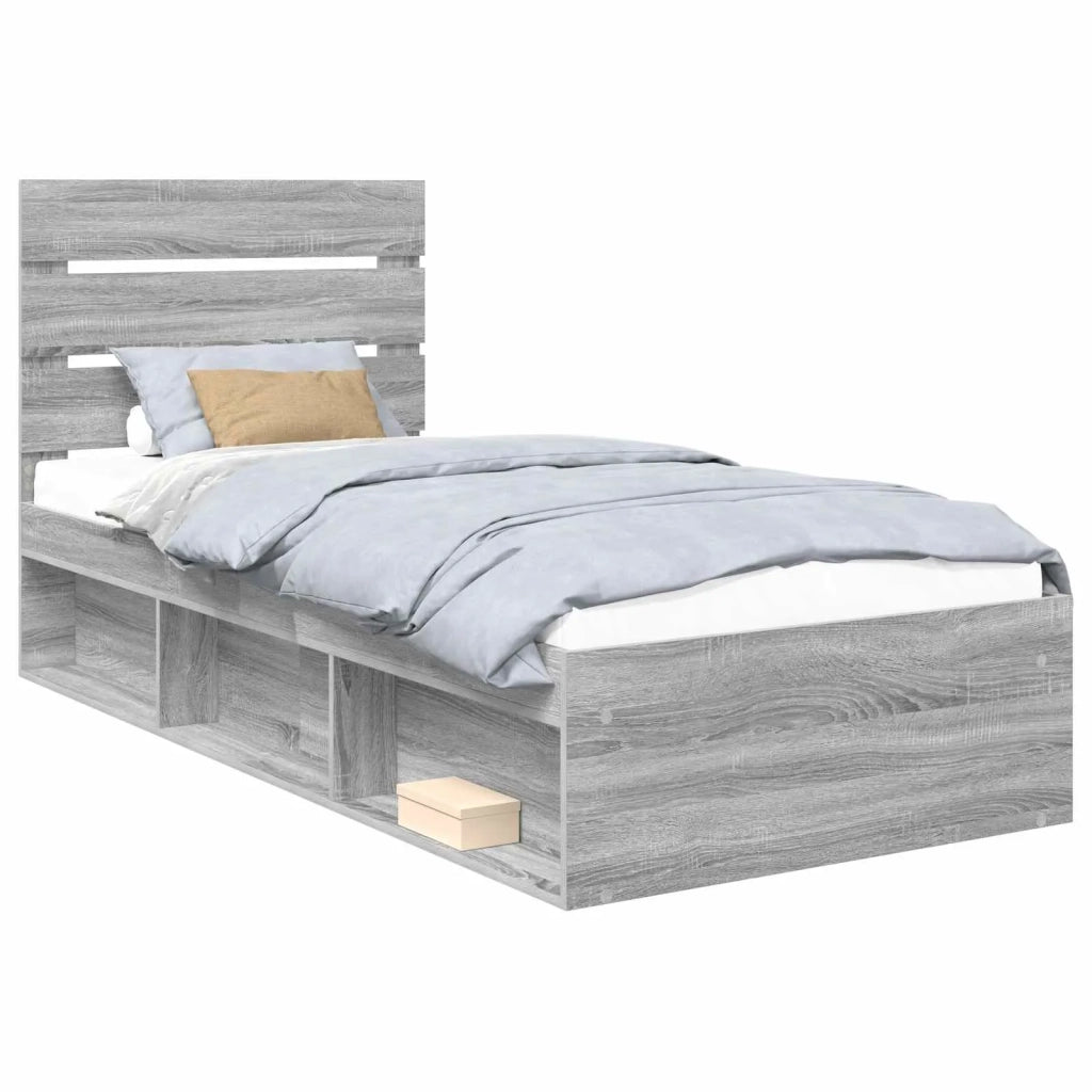 Struttura del letto Grigio Sonoma 90 x 190 cm Pino massello 3411797