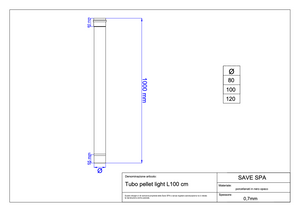 TUBO PER STUFE A PELLET 'LIGHT' Ø 80x1000 mm - SAVE