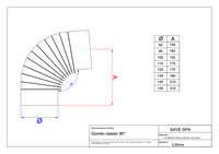GOMITO SMALTATO 90  ° 'CLASSIC'  EE ? 80 mm - Col. marrone - SAVE