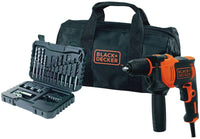 Black+Decker TRAPANO A PERCUSSIONE BEH710SA32-QS 710 W + 32 accessori, in softbag