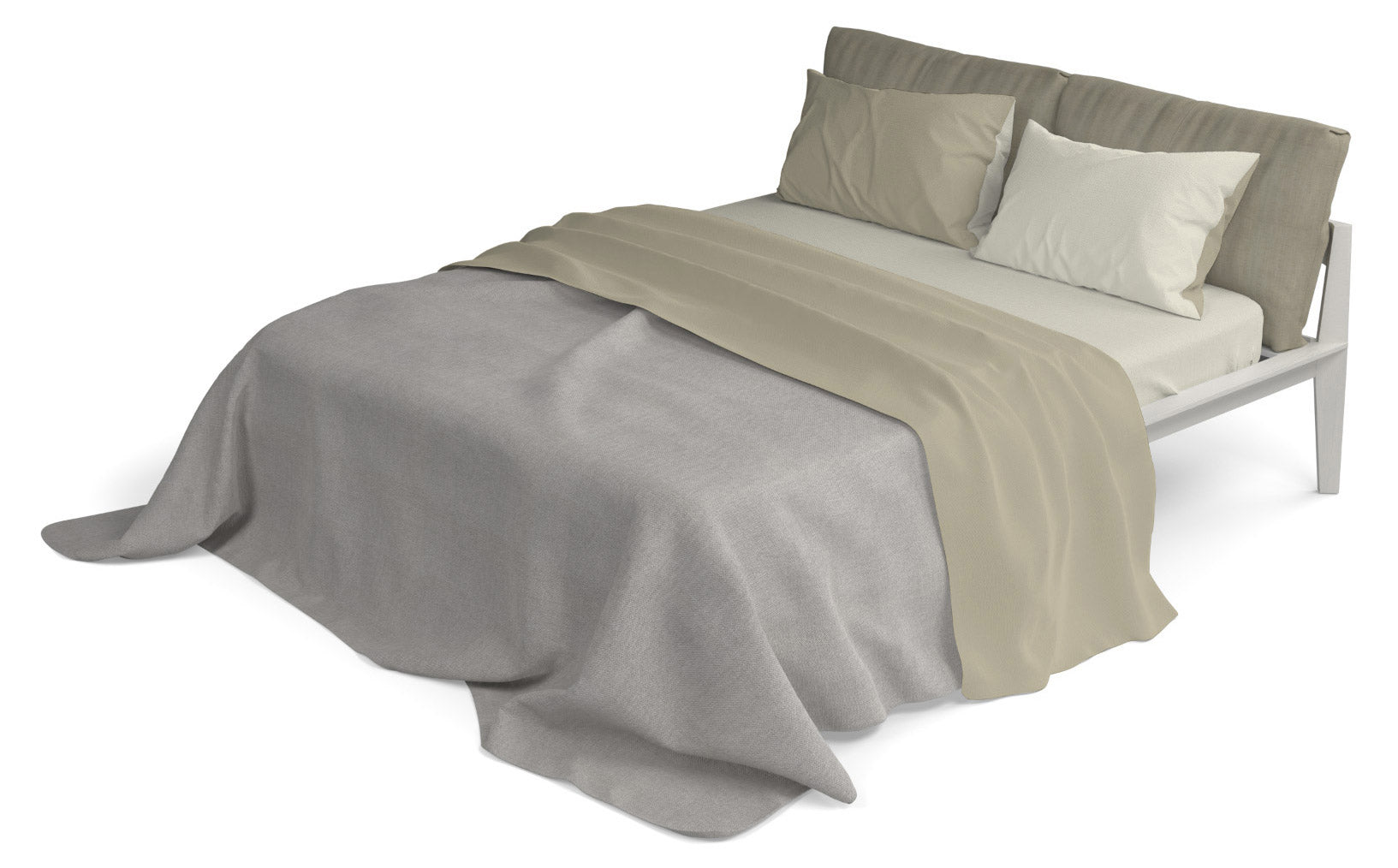 Set Lenzuola Sopra Sotto e Federe Doubleface Tortora/Panna Matrimoniale