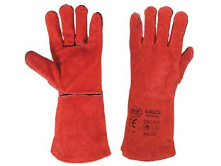 GUANTO SALDATORE CROSTA BOVINO ROSSO- - tg.10 - 10 paio