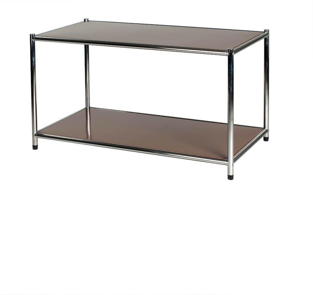 Scaffale in Acciaio Cromato 2 Ripiani Marroni Tosini E-408040B