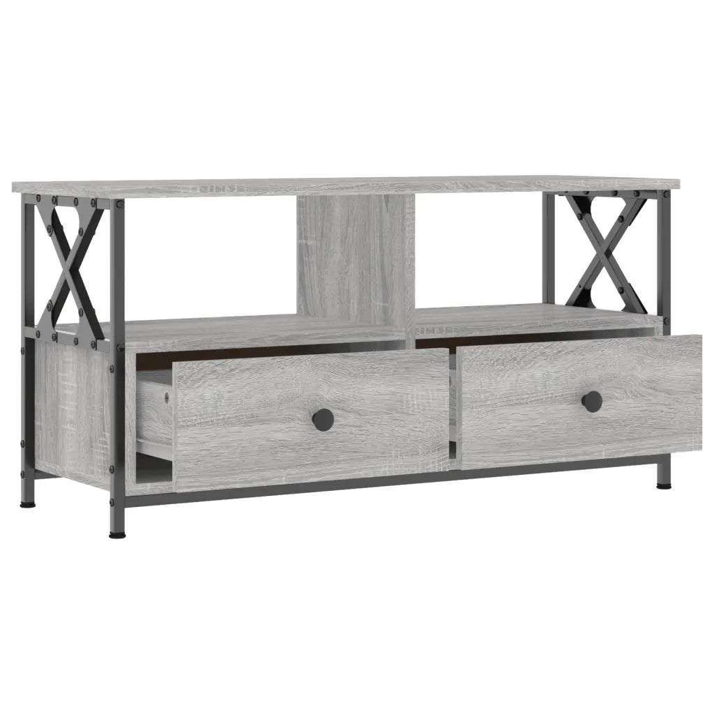 vidaXL Mobile TV Grigio Sonoma 90x33x45 cm Legno Multistrato e Ferro