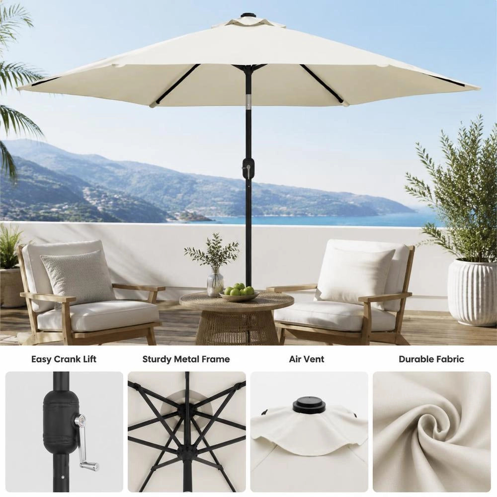 Sand-white Parasol, 3 M Steel Pole