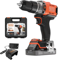 Black+Decker TRAPANO AVVITATORE A PERCUSSIONE BCD383D1XK-QW 18V 1 batteria 2,0 Ah