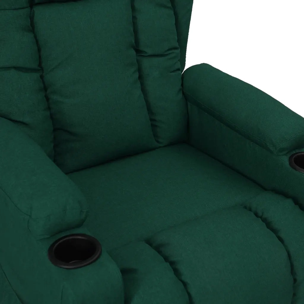 Poltrona Reclinabile in Tessuto Verde Scuro 339054