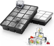 Set di congelatori a forma di cubetto, 2 pezzi, con coperchio, 30 congelatori, 3 cm, congelatori a forma di cubetto, BPA-free, adatti per bevande, tè freddo, ghiaccio, pappa per bambini, ecc.