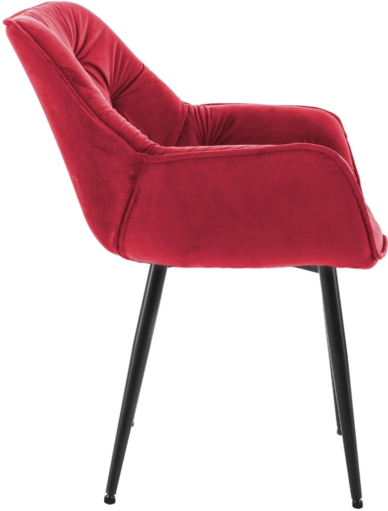 Sedia Tanna in velluto rosso