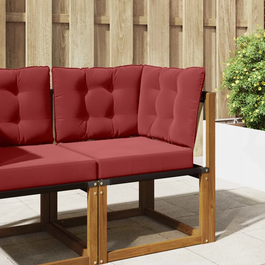 Cuscino per divano da esterno 3 pcs Rosso vino Poliestere
