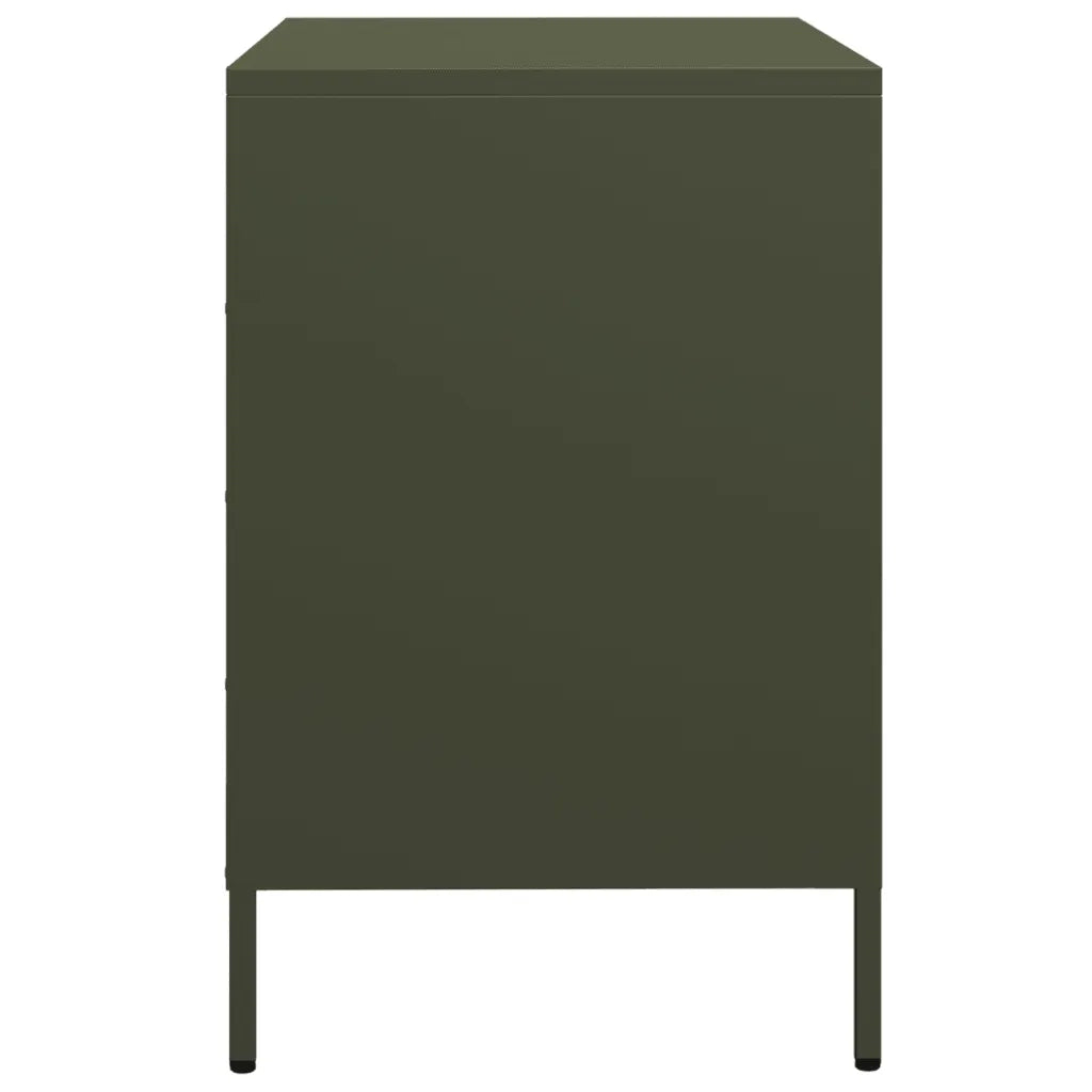 Credenza Verde Oliva 68x39x58,5 cm in Acciaio Laminato a Freddo