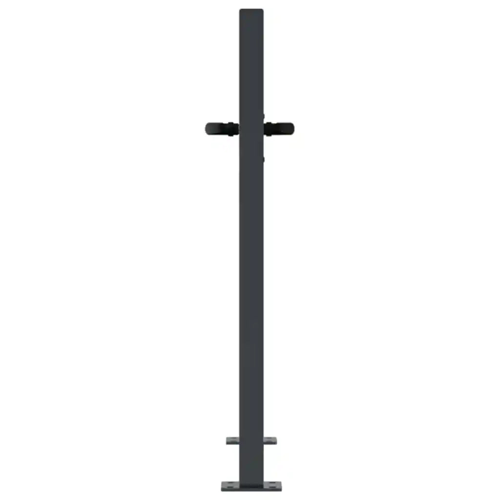 Cancello da giardino antracite 100x75 cm in acciaio design erba 153166