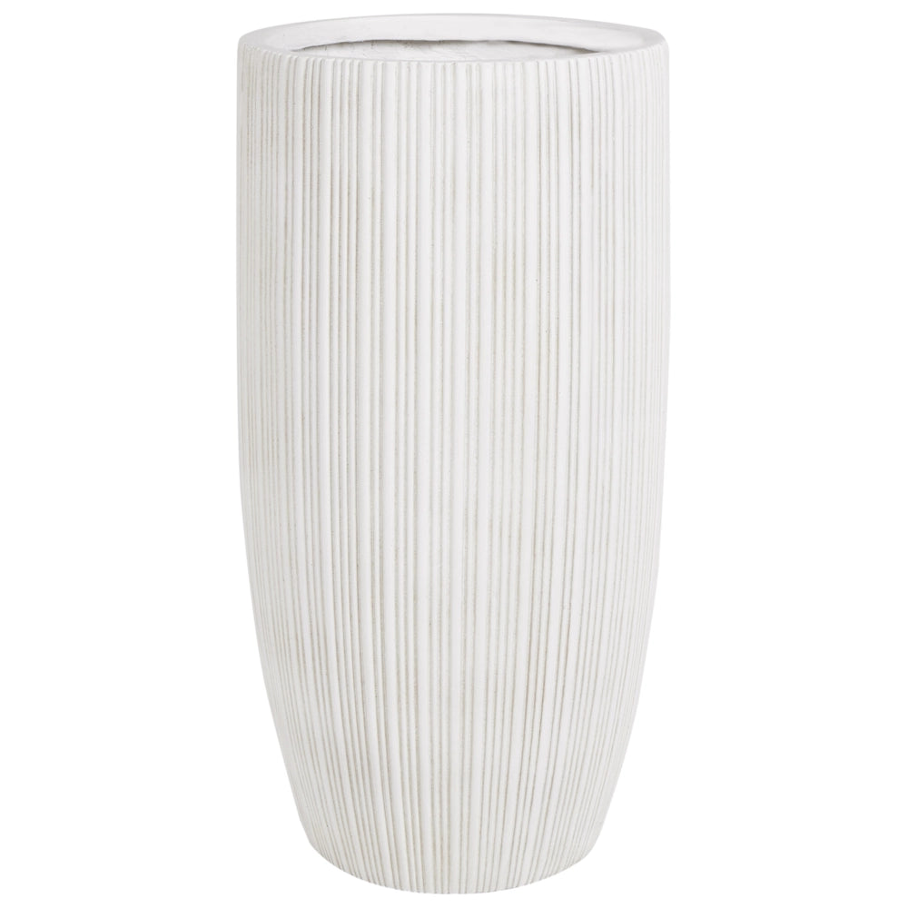 Vaso per piante Beige Chiaro 35x35x70 cm MgO Rotondo Gessato Indoor Outdoor Resistente alle intemperie
