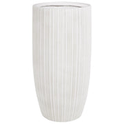Vaso per piante Beige Chiaro 35x35x70 cm MgO Rotondo Gessato Indoor Outdoor Resistente alle intemperie
