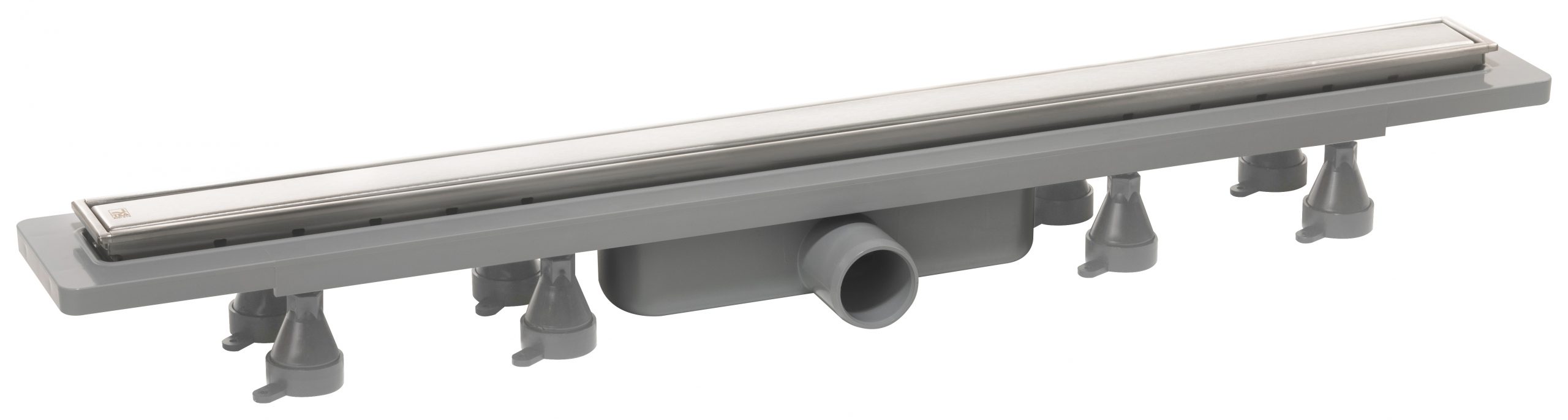 Canalina doccia sifonata in ABS con griglia piastrellabile in acciaio inox regolabile modello Nanoflow TEA