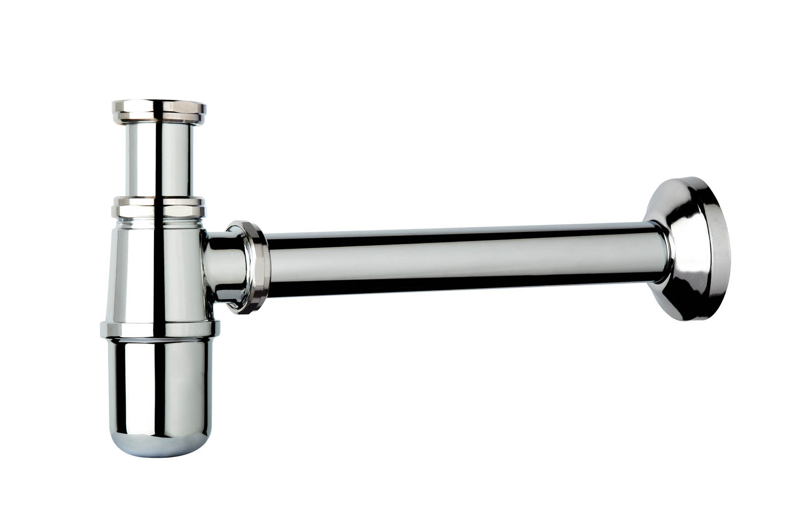 Sifone a bottiglia in ottone cromato senza piletta per lavabo TEA