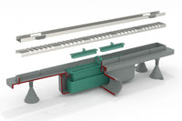 Canalina doccia sifonata in ABS con griglia in acciaio inox regolabile modello Basicflow 900 mm TEA