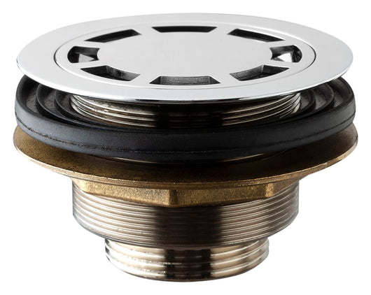 Piletta sifonata in ottone cromato con griglia per piatto doccia Ø80 modello 1”¼ TEA