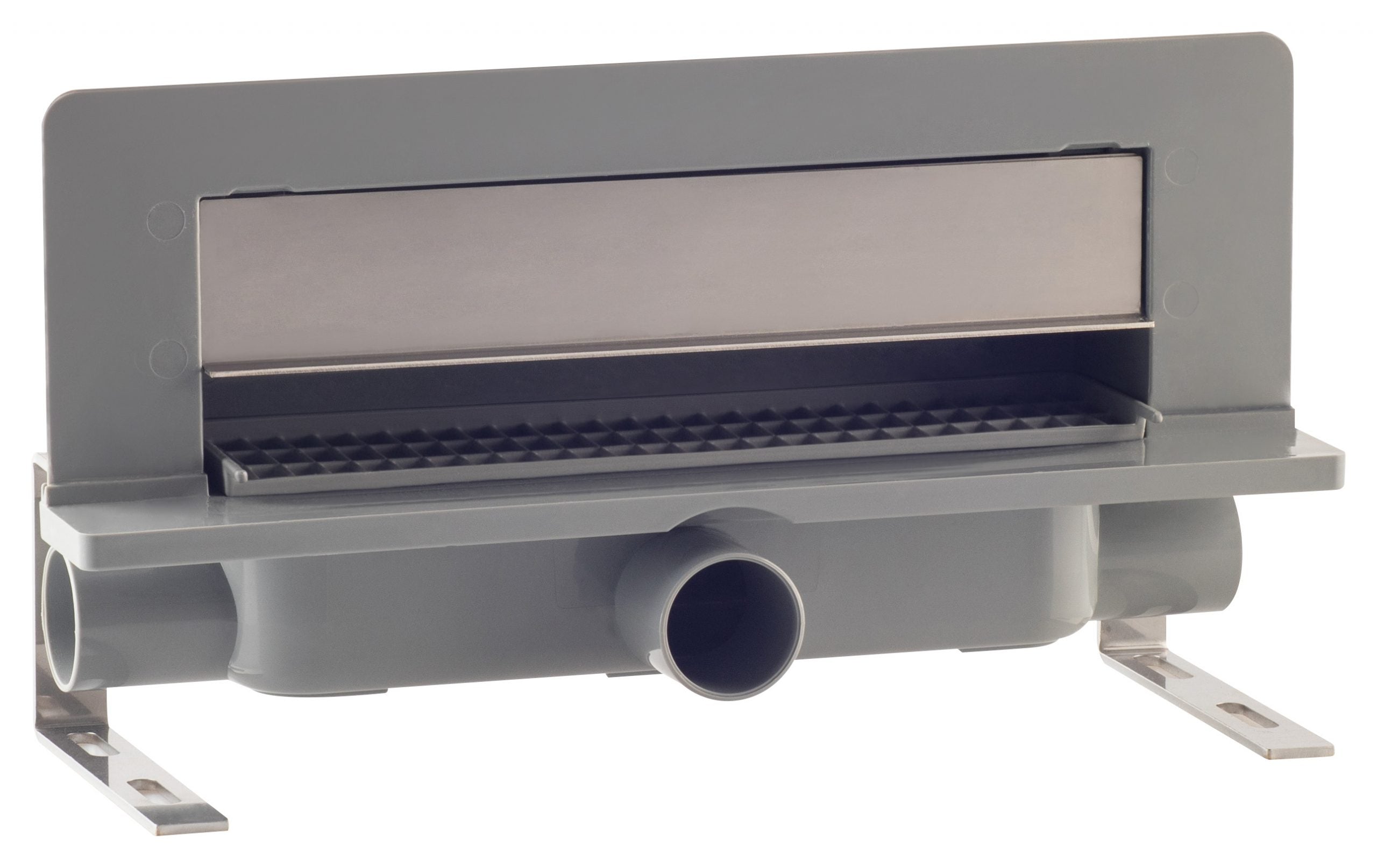 Set per doccia con scarico a parete piastrellabile in ABS con coperchio inox regolabile modello Intramura TEA