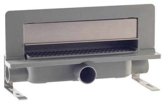 Set per doccia con scarico a parete piastrellabile in ABS con coperchio inox regolabile modello Intramura TEA