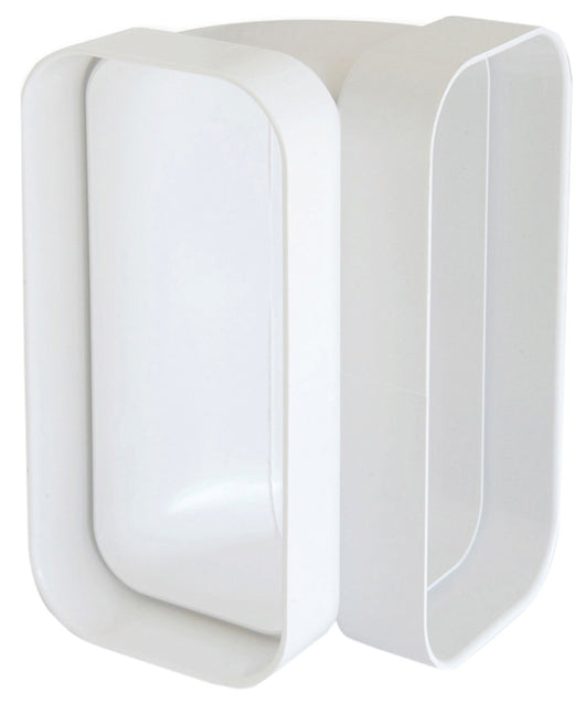 CURVA VERTICALE DI TIPO RETTANGOLARE PER AERAZIONE CANALIZZATA mm. 150x70, col. Bianco