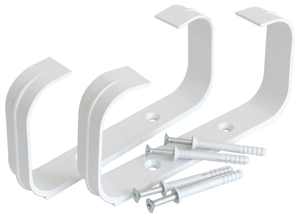 STAFFA FERMATUBO PER AERAZIONE CANALIZZATA mm. 120X60, con tasselli e viti, col. Bianco