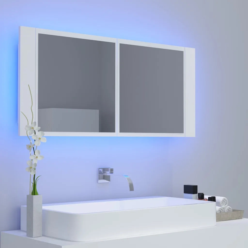 Specchio da Bagno con LED Bianco 100x12x45 cm in Acrilico 804980