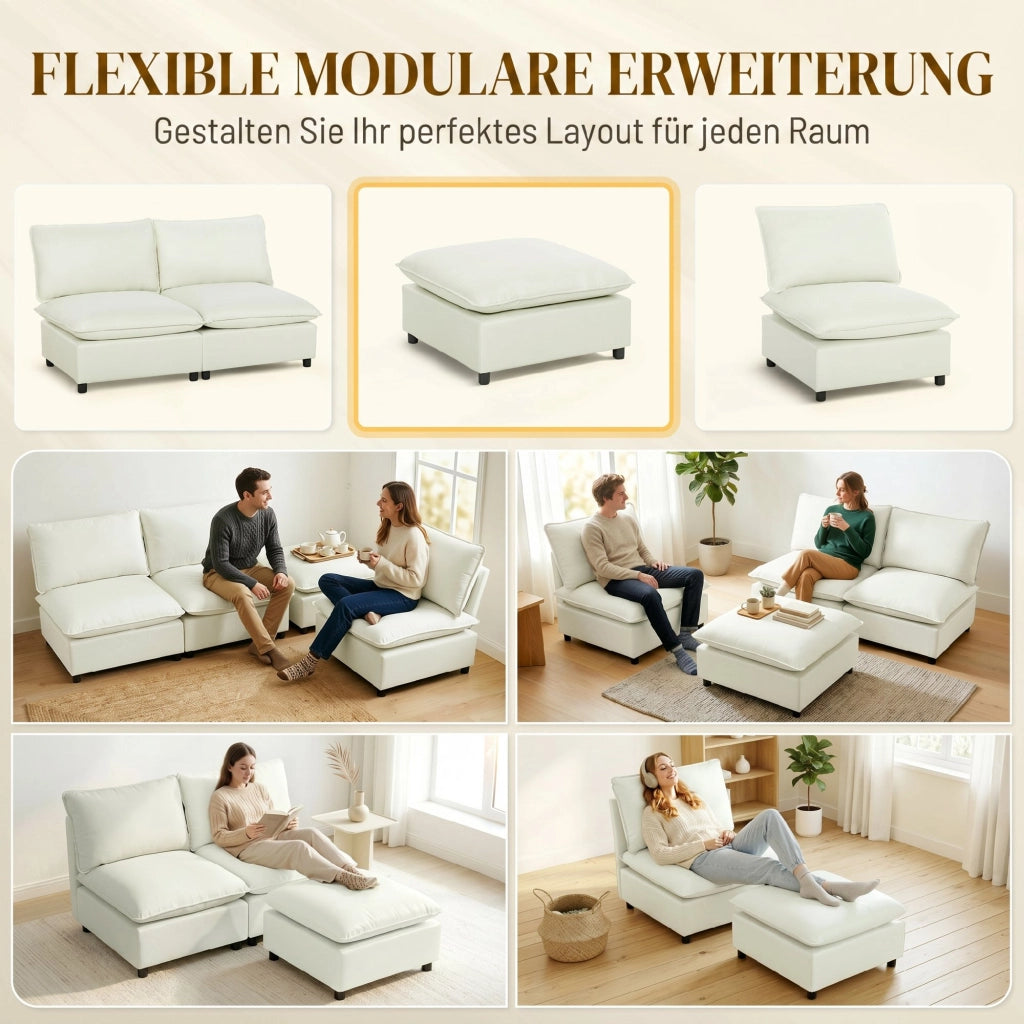 Pouf imbottito ¨C zephmum ¨C crema 75x75x40