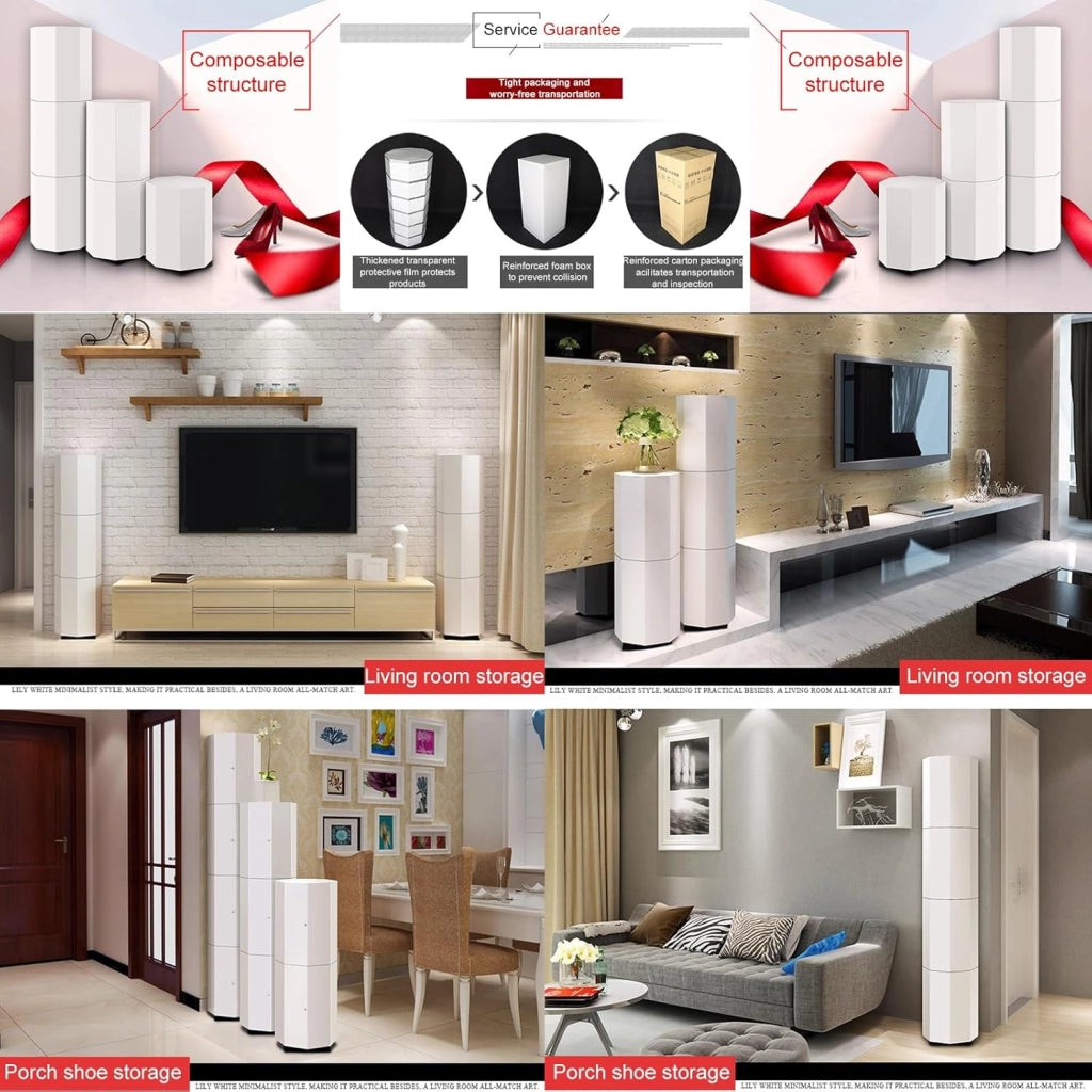 scarpiera Scarpiera in Metallo Girevole a 360° - Organizzatore per riporre Scarpe in Oro Bianco per corridoio del Soggiorno, scarpiera Indipendente salvaspazio - 45 cm/17.