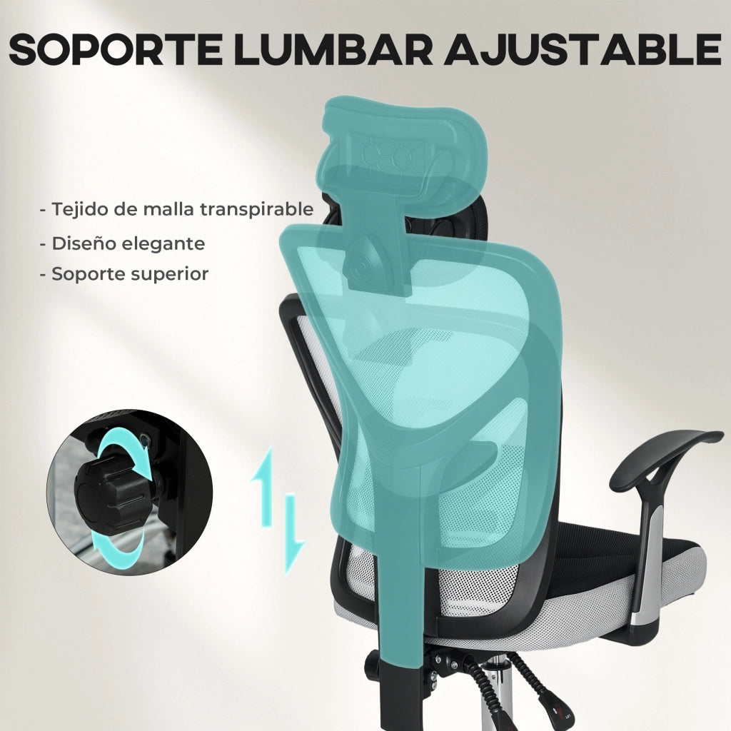 Sedia da ufficio girevole con schienale reclinabile ¨C zephmum ¨C grigio