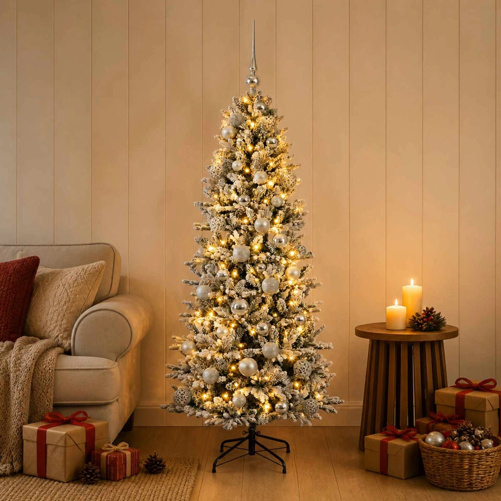 Albero di Natale artificiale con palline 150 cm 150 LED 3465950