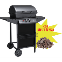 BARBECUE A GAS DUE FUOCHI IDEAL STAR 'MATERA' con 2,5 kg di pietra lavica - IDEAL STAR