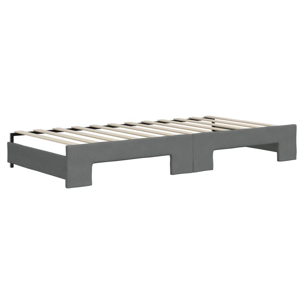 Divano Letto con Letto Estraibile Grigio Scuro 90x200cm Tessuto 3197427