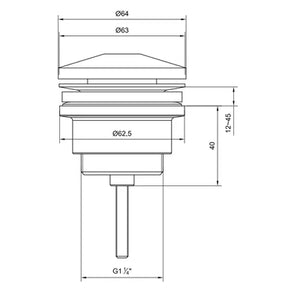 PILETTA LAVABO CLICK-CLACK LEM- Nera- DH- pezzi 1