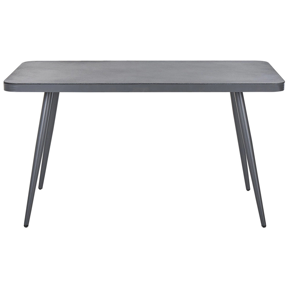 Tavolo da Pranzo da Giardino Grigio Finitura Opaca 140 x 80 cm Alluminio 4 Persone Rettangolare Minimalista Industriale