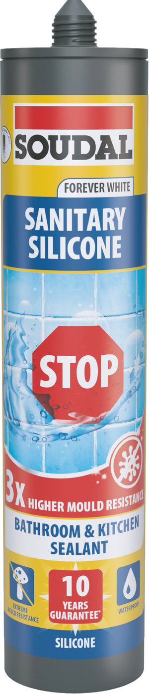 Soudal SILICONE ACETICO PER SANITARI ''MUFFA STOP'' ml. 290 - Trasparente 12.00 pz