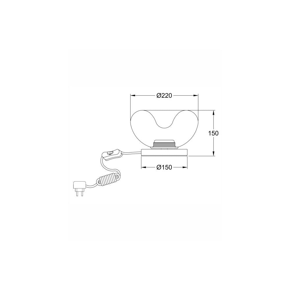 Brena - Lampada da tavolo trasparente Fabas Luce - LED 11W dimmerabile Touch - Vetro borosilicato trasparente concavo