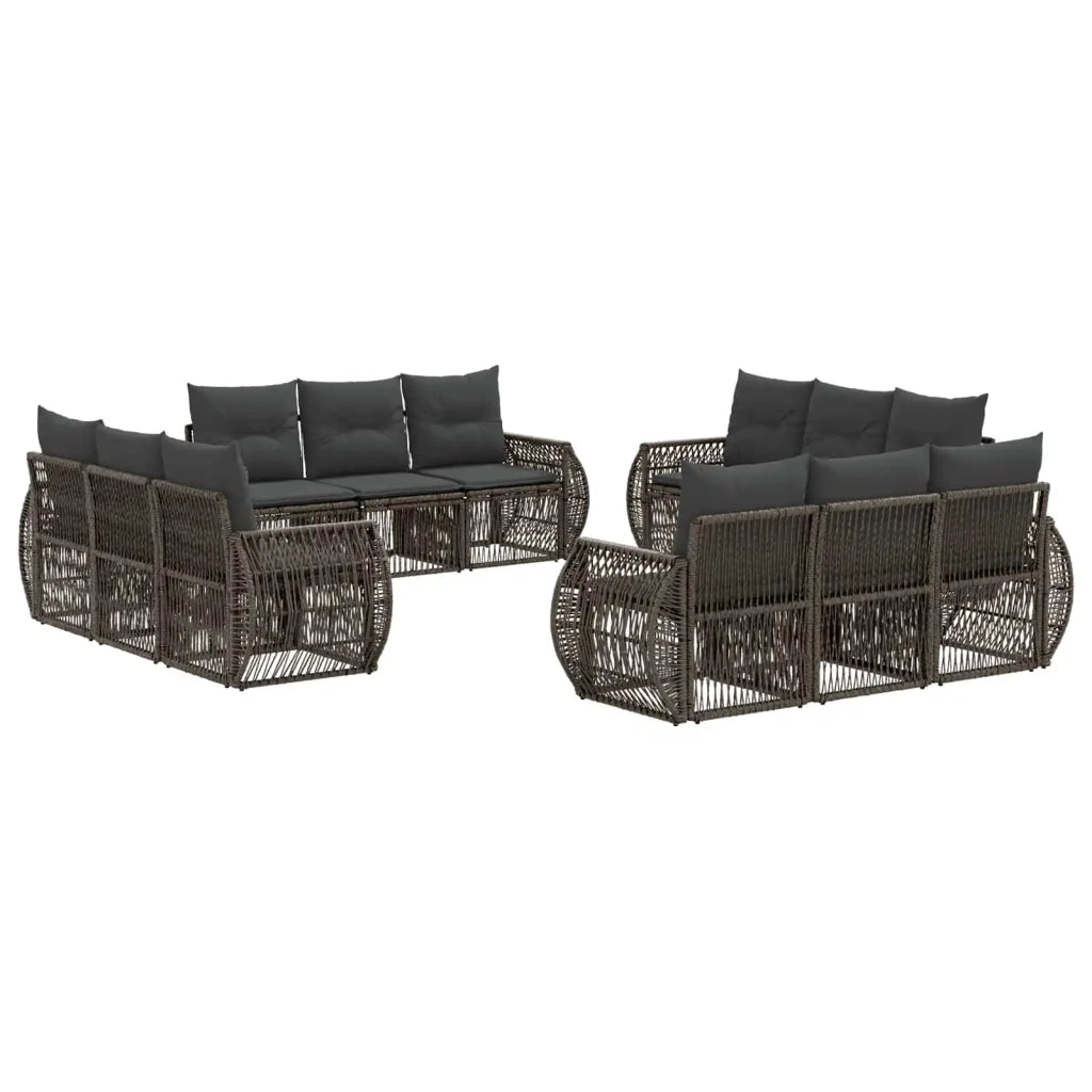 Set Divano da Giardino 12 pcs Grigio e Grigio Scuro polyrattan 3435368