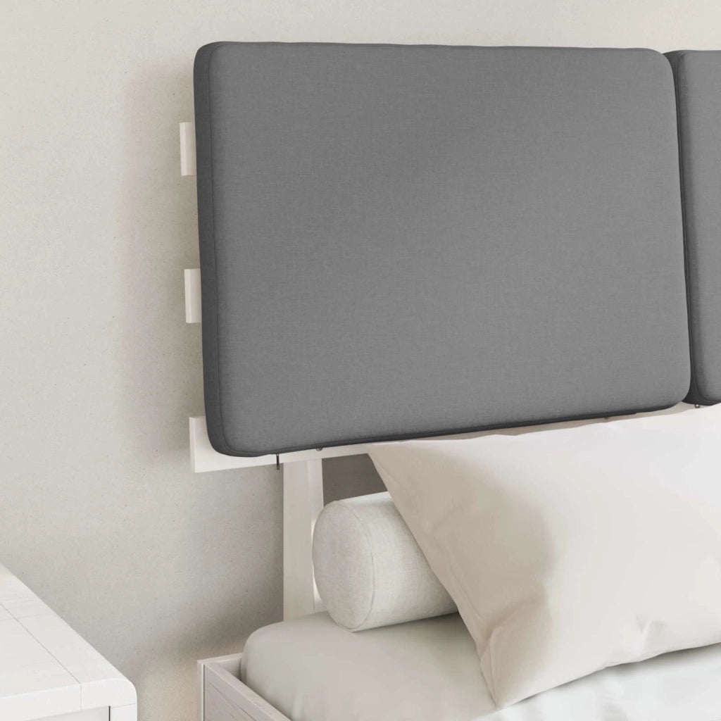 Letto con Testiera Rivestita Grigio chiaro 120 x 200 cm