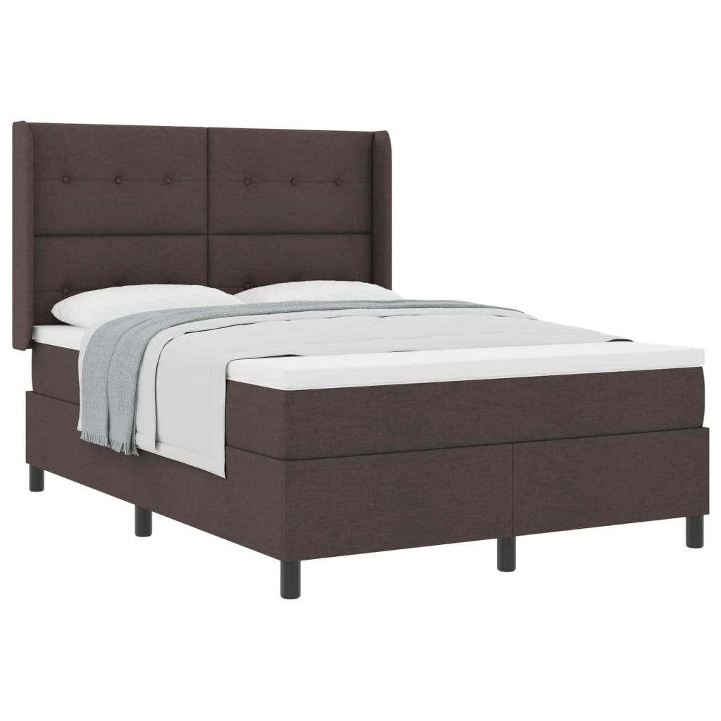 Letto a molle con materasso Marrone Scuro 200 x 160 cm Tessuto 3341654
