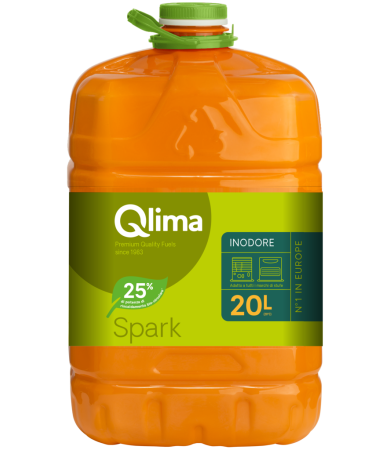 Combustibile liquido inodore per stufe Spark 20 litri ecologico a basse emissioni Qlima