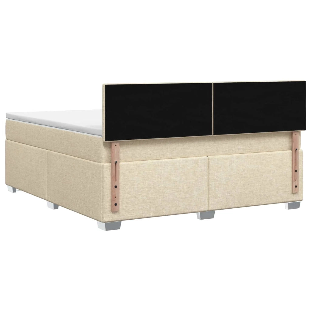 Letto box spring con materasso Crema 180 x 200 cm Tessuto 3450542